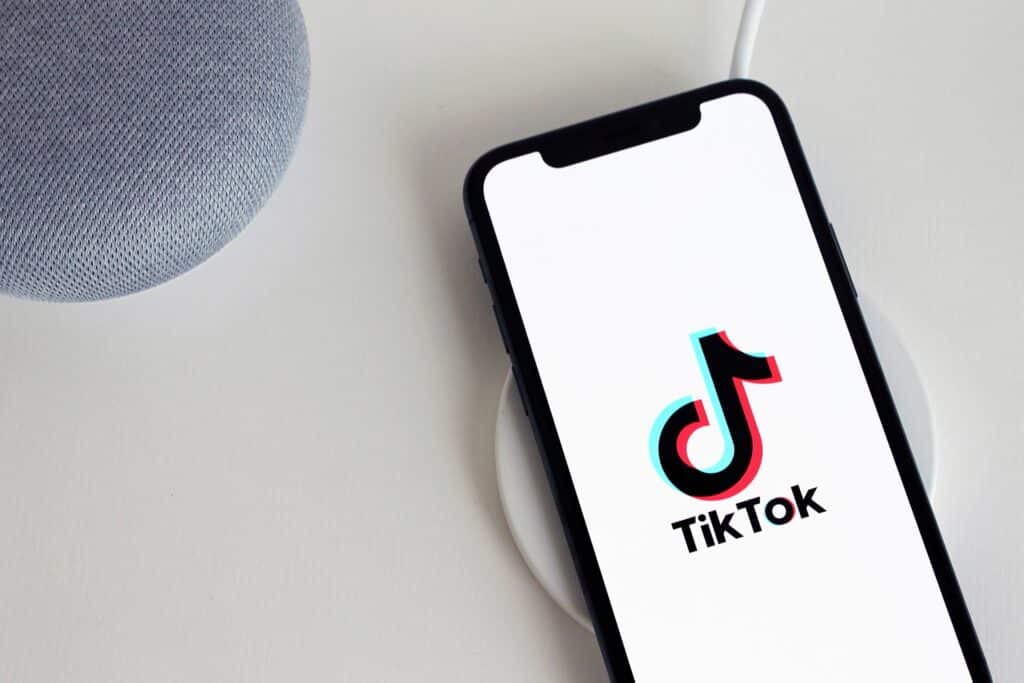 TikTok logo on a phone